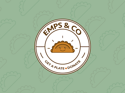 Emps & Co Logo badge badge design branding branding design clean color cute empanada food green identity design logo logo design modern orange restaurant simple sleek small business spanish food