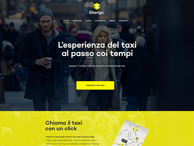 Landing Page cab graphic landing page taxi ui ux yellow