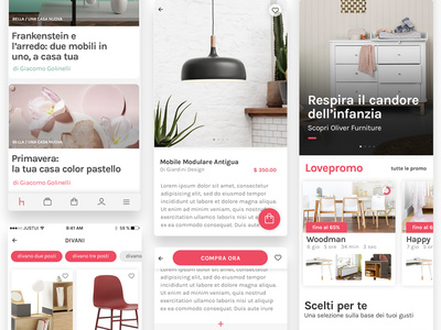 Screen Flow for ecommerce design app