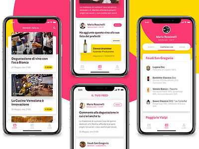 Events app, Mobile ui app cards colors events graphic iphone x mobile ui ux visual wine