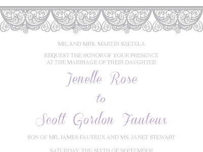 Jenelle & Scott Invitation artist celebration design digital art graphic design invitations typography vector wedding