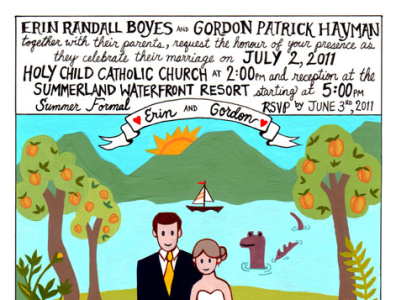 Erin & Gordon Invitation artist celebrations design digital illustration graphic design illustration invitations save the dates typography vector wedding whimsical