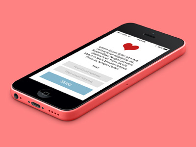 App Design 5c button flat form heart ios7 iphone messaging