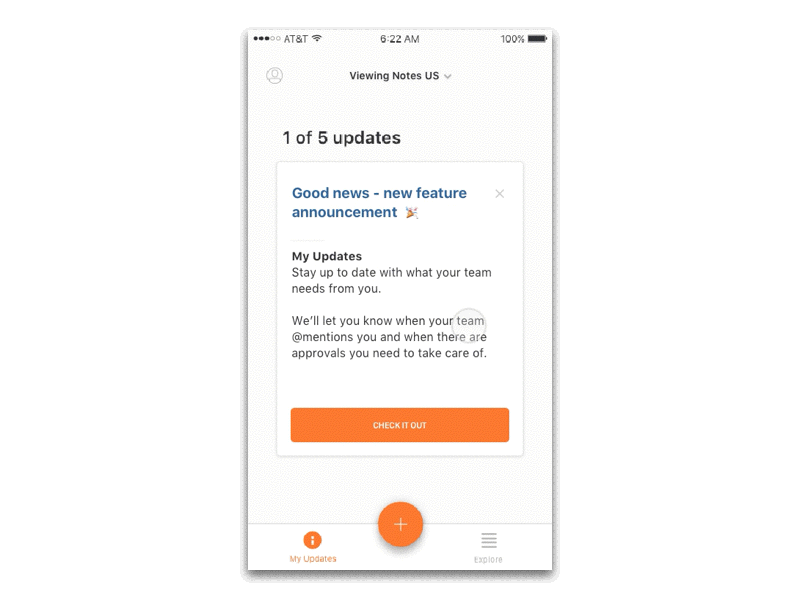 Percolate Mobile - My Updates