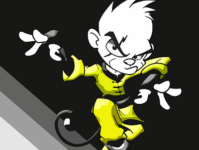 monkey cartoon monkey shaolin vector yellow