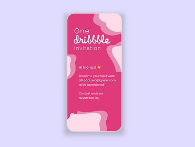 Dribble Invitation daily ui dailyui design interaction design invitation invite minimal mobile ui ux vector