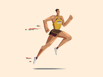 track and field athlet athletics boy healthy illustration running man