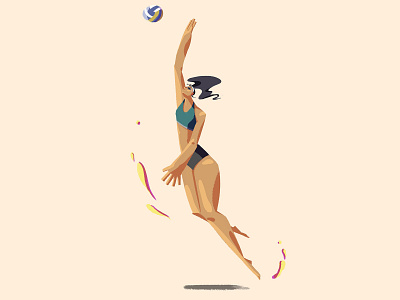 beachvolleyball athlete athletics beachball girl healthy illustration passion player summer volleyball
