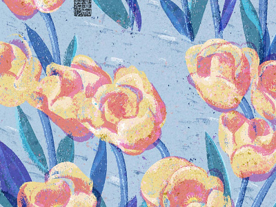 tulips blue calm flowers illustration illustration multiply scenery tulips