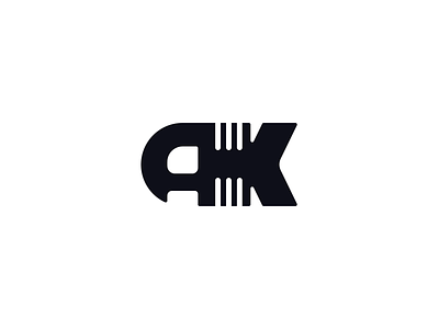 AK Fish Logo 2d branding design flat graphic design logo minimal minimalism svg vector