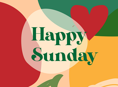 Happy Sunday art illustration postcard poster art