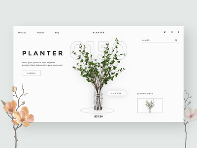 Planter 🍃 branding chres design earth eco ecommerce ecommerce app ecommerce design minimalism plant plants shop ui uiux ux web web design webdesign website website design