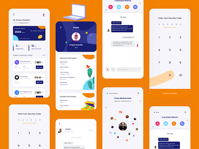 Brillians School - Online School Application Design android app android app design branding chres college design design ui ecommerce education education app learning learning app online school school school app student teacher ui uiux ux