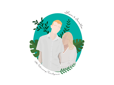 Minimalist Couple Vector couple minimalist modern plants portrait simple vector