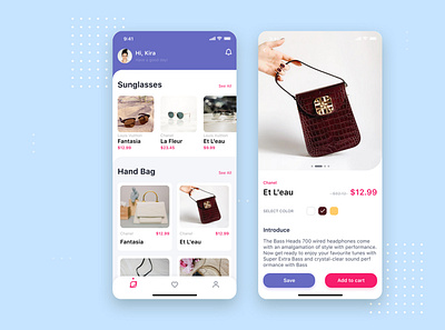 Profile Store App UI concept app hand bag infomation ui design mobile shop shopping app store app template theme ui ui design ui kit