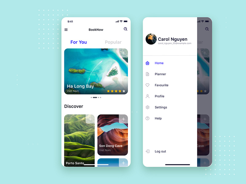 Menu Travel App UI concept by Sy Thong Nguyen on Dribbble