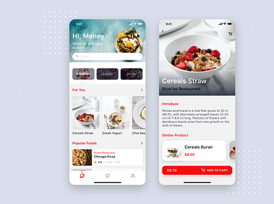 Food App UI concept app drink food food and drink food app foods form infomation ui design mobile template theme ui ui design ui kit uidesign
