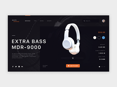 Headphone Store Banner Website UI concept