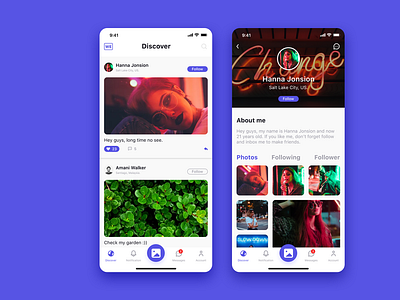 Social App UI concept app app design figma form infomation ui design mobile profile sketch social social app social network socialmedia template theme ui ui app ui design ui kit uidesign uiux