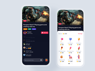 Livestream Game UI App