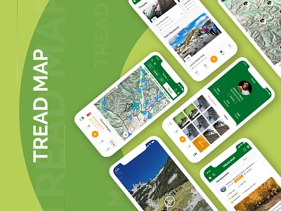 Tread Map app design iphonex mobile tracking ui ux