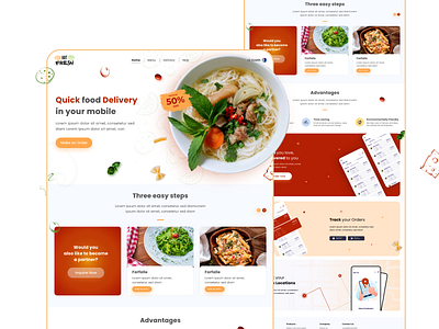 Food Order Webpage Design branding design graphicdesign icon ui ui design ux ux design vector web