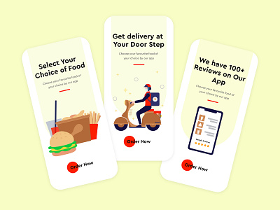 Food Delivery Onboarding UI Design design graphicdesign illustration illustration art ui design vector