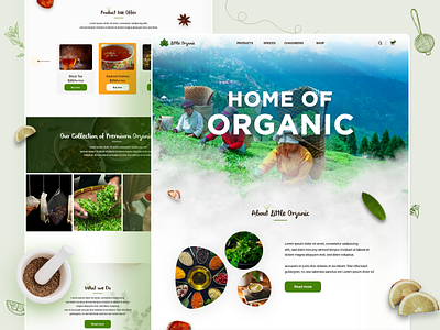 Organic Tea Webpage ui branding design greentea organictea ui design ux ux design webpageui websiteui