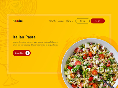 Food Banner Design banner design italian pasta food banner ui ui design ux design