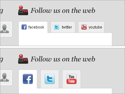 Tabs - Choices facebook grey icon dock iconjar komodo media social media tabbed content tabs twitter youtube