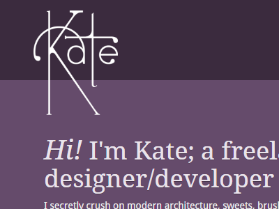 I'm a bit rusty... futuracha kate kate anderson personal purple web design