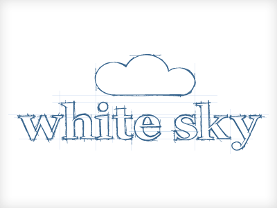 White Sky 03 blue frame guidelines sketch white