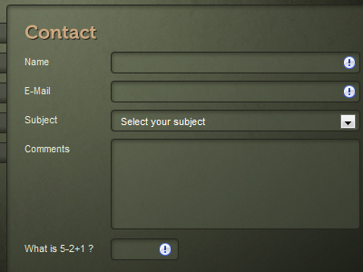 Contact Form contact form green museo pixel nourish web design