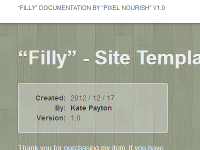 Filly - Documentation bootstrap browser documentation filly green wood