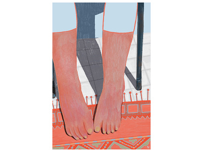 56 carpet foot illustration line procreate shadow shy