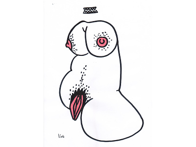 (L)-5 black boobs doodle girl illustration line love marker nipple pink sketch sketchbook vagina