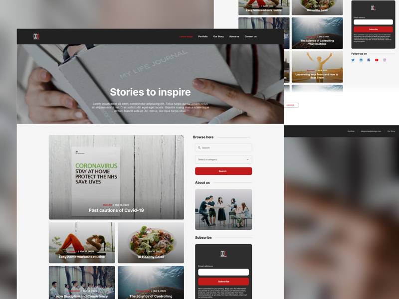 Blog page UI design by Saqlain Ali on Dribbble