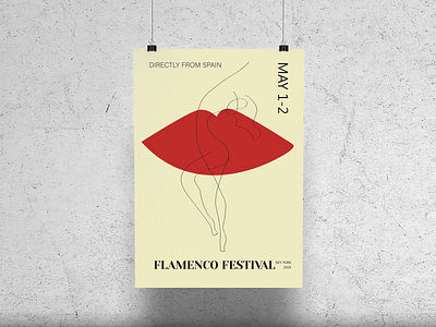 Poster for Flamenco Festival design draw illustration illustrator minimal typography vector