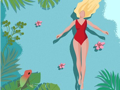 Summer Mood Illustration blonde design draw drawing graphic design illustration illustrator summer swimming