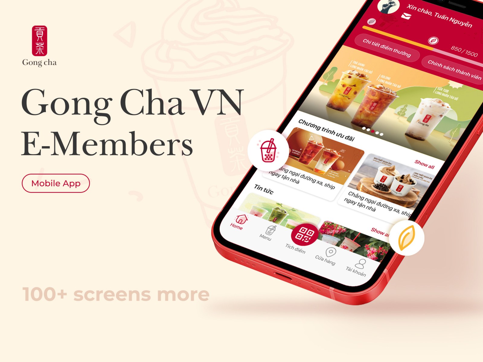 Gong cha E Member App by Tuan Nguyen Khac on Dribbble