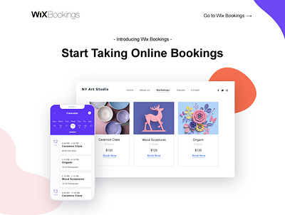 Start Taking Online Bookings bookings design landing page marketing photoshop wix