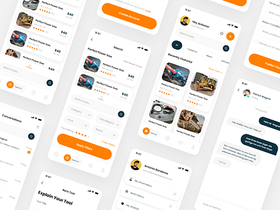 Tool Rent Application clean mobile rent ui uidesigner uiux ux