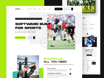 Sports Platform Landing page ⚽ clean football modern sports ui uidesigner uiux ux webdesign