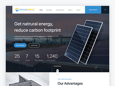 Solar Panel Company Website clean landingpage solarpanel ui uiux web webdesign website