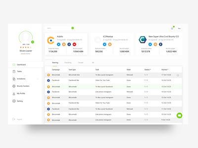 First dashboard app design flat ui ux web