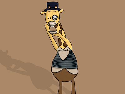 Intelligent giraffe 1/50 One day one illustration illustration illustrator