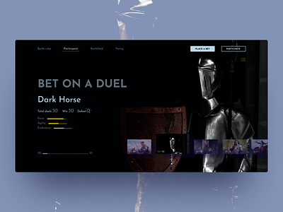 Duel participants bet on design duel knight list participants ui ux web website