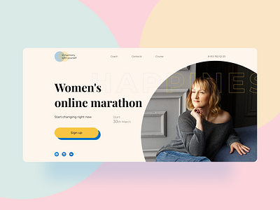 Women's online marathon website coach design landing page marathon psych psychologist ui ux web website