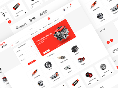 Parts Online Shop design ecomerce ecommerce shop flat minimal typography ui ux web website