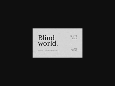 card#001 – Blind world. card card design design poster design posters typography
